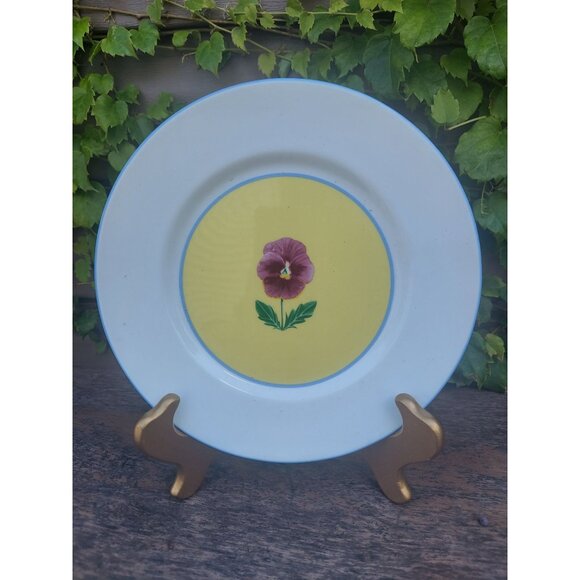 Crown Trent Fine Bone China Pansy Plates - Set Of 3 - Made In England - Picture 3 of 5